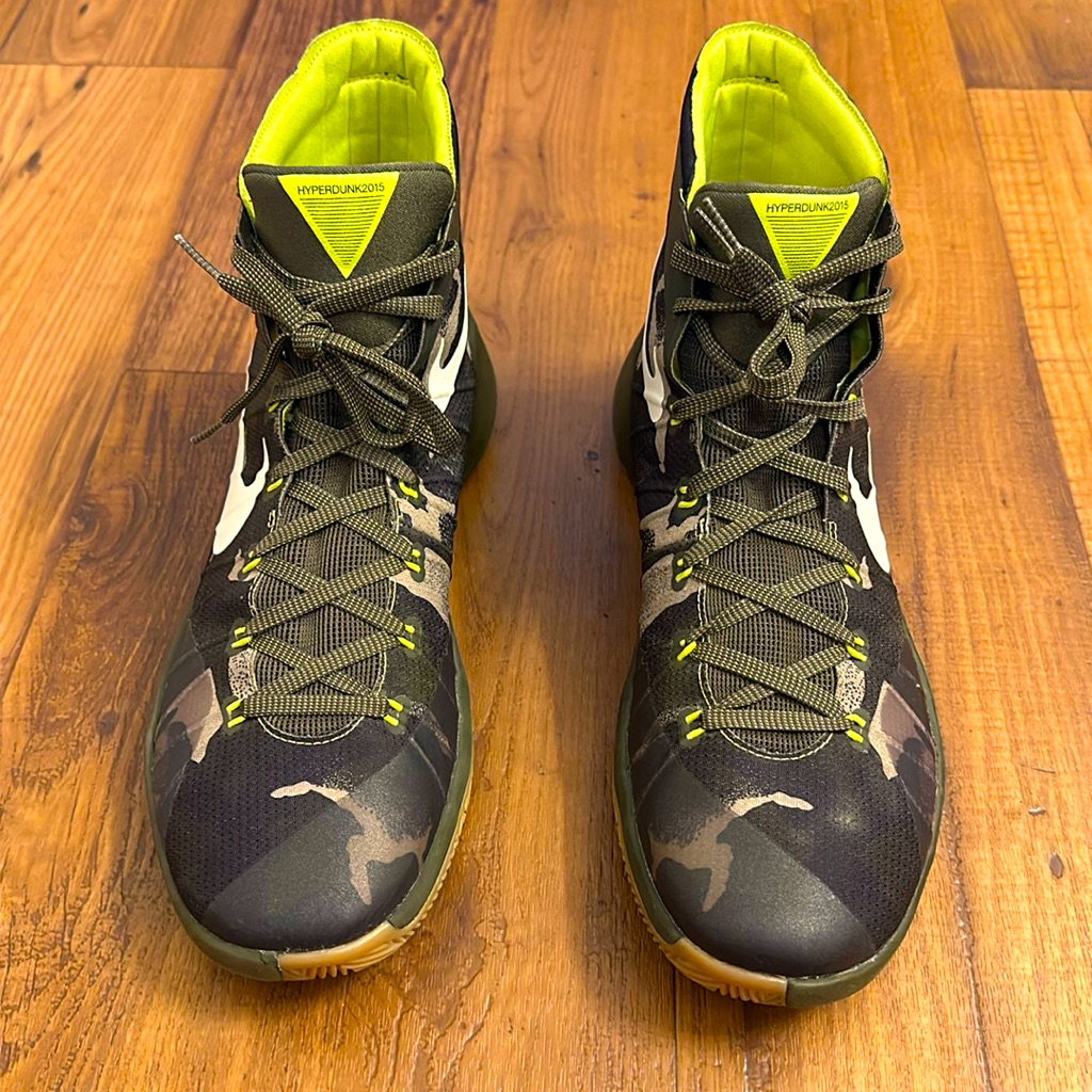 Rare Nike Zoom Hyper Dunks 2015 Men’s Premium Woodland Camo Cargo Green Size 13